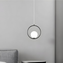Lampa Sufitowa Wisząca Szklana Kula  G110-1W Czarna