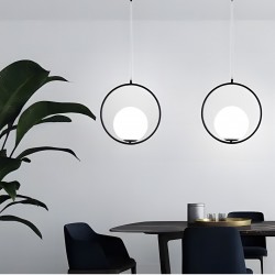 Lampa Sufitowa Wisząca Szklana Kula  G110-1W Czarna