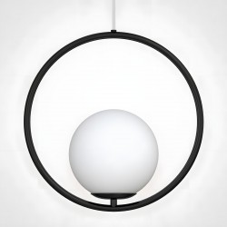 Lampa Sufitowa Wisząca Szklana Kula  G110-1W Czarna