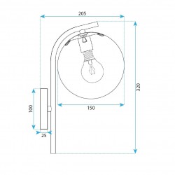 Kinkiet G103-1W Czarny