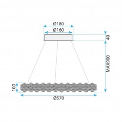 LAMPA WISZĄCA LED MS017-CP Chrom 57cm
