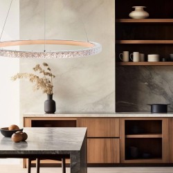 LAMPA WISZĄCA LED MS009-CP Jasne Różowe Złoto 59cm