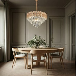 Lampa Wisząca z Kryształami G054-CP 50cm Złota