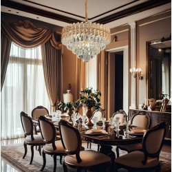 Lampa Wisząca z Kryształami G054-CP 50cm Złota