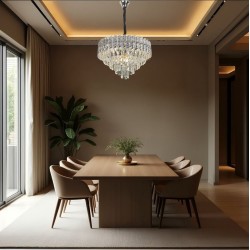 Lampa Wisząca z Kryształami G055-CP 50cm Chrom