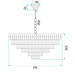 Lampa Wisząca z Kryształami G055-CP 50cm Chrom