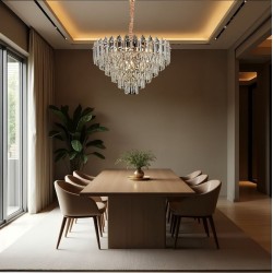 Lampa Wisząca z Kryształami G057-CP 50cm Złota