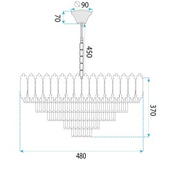 Lampa Wisząca z Kryształami G057-CP 50cm Złota