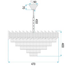 Lampa Wisząca z Kryształami G062-CP 50CM ZŁOTA