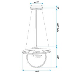 LAMPA WISZĄCA LED G066-CP Złota