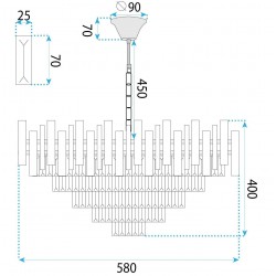 Lampa Wisząca z Kryształami G052-CP 60CM Złota