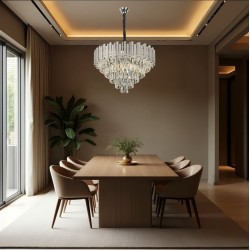 Lampa Wisząca z Kryształami G051-CP 50CM Chrom