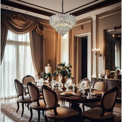 Lampa Wisząca z Kryształami G051-CP 50CM Chrom