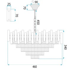 Lampa Wisząca z Kryształami G051-CP 50CM Chrom