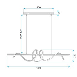LAMPA WISZĄCA LED G065-CP Złota