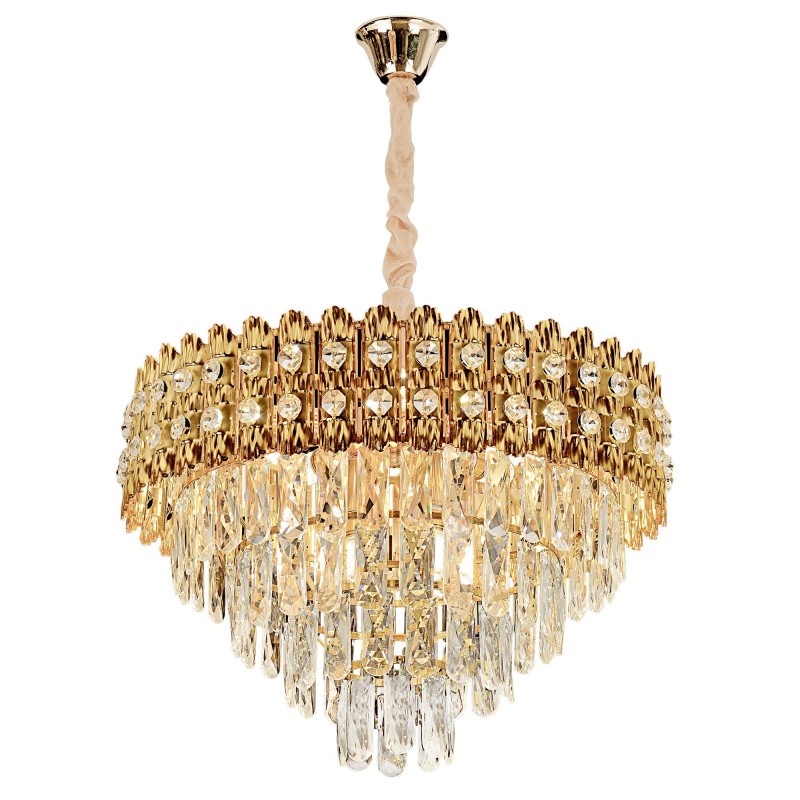 Lampa Wisząca z Kryształami G058-CP 60CM ZŁOTA