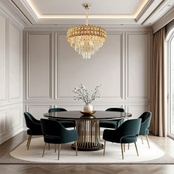 Lampa Wisząca z Kryształami G058-CP 60CM ZŁOTA