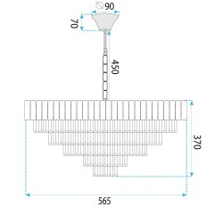 Lampa Wisząca z Kryształami G058-CP 60CM ZŁOTA
