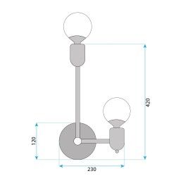 Kinkiet APP1707-2W CZARNY