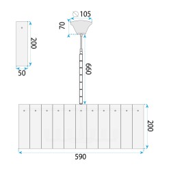 Lampa Wisząca z Kryształami APP1779-CP 60CM ZŁOTA