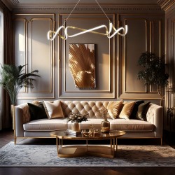 LAMPA WISZĄCA LED APP1777-CP ZŁOTA