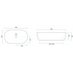 Umywalka Nablatowa REA Amelia ASH MATT