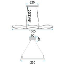 LAMPA SUFITOWA WISZĄCA LED LHJ027-CP 120cm Złota