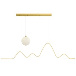 Lampa WISZĄCA LED LHJ034-CP 120 cm ZŁOTA SZCZOTKOWANA