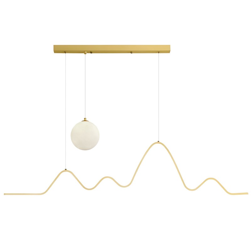 Lampa WISZĄCA LED LHJ034-CP 120 cm ZŁOTA SZCZOTKOWANA