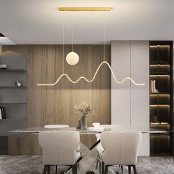 Lampa WISZĄCA LED LHJ034-CP 120 cm ZŁOTA SZCZOTKOWANA