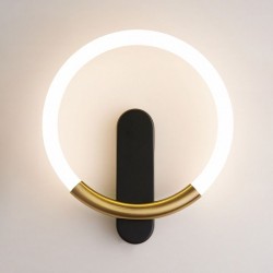 KINKIET ŚCIENNY LED LHJ068-W Czarny / Złoty Szczotkowany