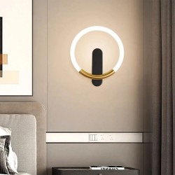 KINKIET ŚCIENNY LED LHJ068-W Czarny / Złoty Szczotkowany