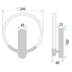 KINKIET ŚCIENNY LED LHJ068-W Czarny / Złoty Szczotkowany