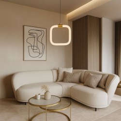 LAMPA SUFITOWA WISZĄCA LED LHJ057-CP1 ZŁOTA SZCZOTKOWANA