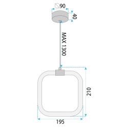 LAMPA SUFITOWA WISZĄCA LED LHJ057-CP1 ZŁOTA SZCZOTKOWANA