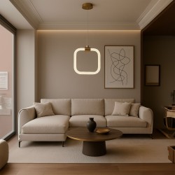 LAMPA SUFITOWA WISZĄCA LED LHJ056-CP1 ZŁOTA SZCZOTKOWANA