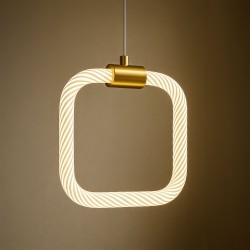 LAMPA SUFITOWA WISZĄCA LED LHJ056-CP1 ZŁOTA SZCZOTKOWANA