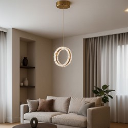 LAMPA SUFITOWA WISZĄCA LED LHJ098-CP ZŁOTA