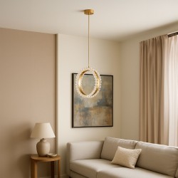 LAMPA SUFITOWA WISZĄCA LED LHJ098-CP ZŁOTA