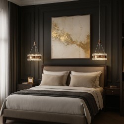 LAMPA WISZĄCA KRYSZTAŁOWA LED LHJ099-CP ZŁOTA