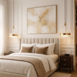 LAMPA WISZĄCA KRYSZTAŁOWA LED LHJ099-CP ZŁOTA