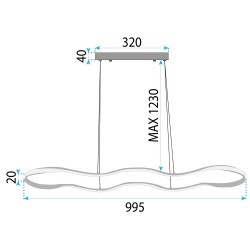 LAMPA SUFITOWA WISZĄCA LED LHJ028-CP 100cm Złota