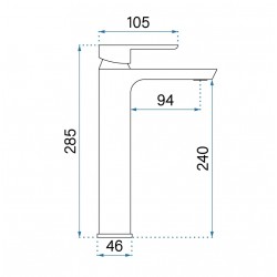 Bateria Umywalkowa REA ARGUS MIEDŹ SZCZOTKOWANA Wysoka