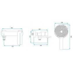 Bateria Wannowa REA Veneta Złota Szczotkowana