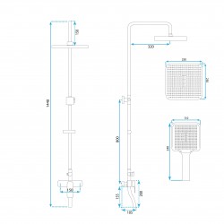 Zestaw Natryskowy REA ARGUS MIEDŹ SZCZOTKOWANA