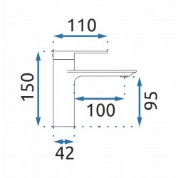 Bateria Umywalkowa REA STORM MIEDŹ SZCZOTKOWANA Niska