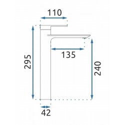 Bateria Umywalkowa REA STORM MIEDŹ SZCZOTKOWANA Wysoka