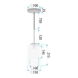 LAMPA WISZĄCA APP1705-1PC Szara