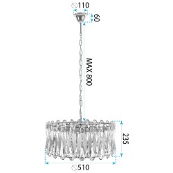 LAMPA SUFITOWA WISZĄCA APP1718-CP ZŁOTA