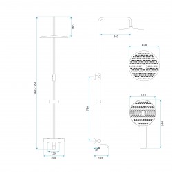 Zestaw Prysznicowy Natryskowy Z Termostatem Rea Lungo Diamond Chrom